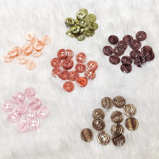 Nút áo sơ mi 2 lỗ kiểu tròn 3d size 1.5cm Cúc nhiều màu dễ thương