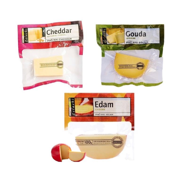 Phô Mai Cục ZELACHI GOUDA/EDAM/CHEDDAR gói 100G