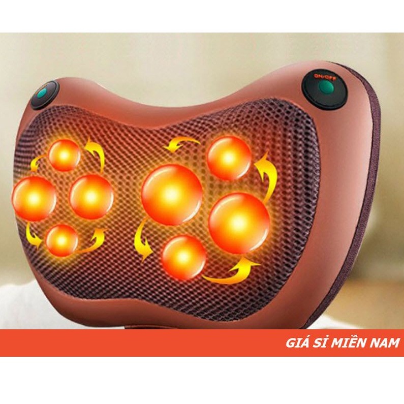 Gối Massage Cổ Hồng Ngoại 8 Bi 2 Chiều Cao Cấp - Máy Massage Cổ - Gối Mát Xa Cổ Vai Gáy