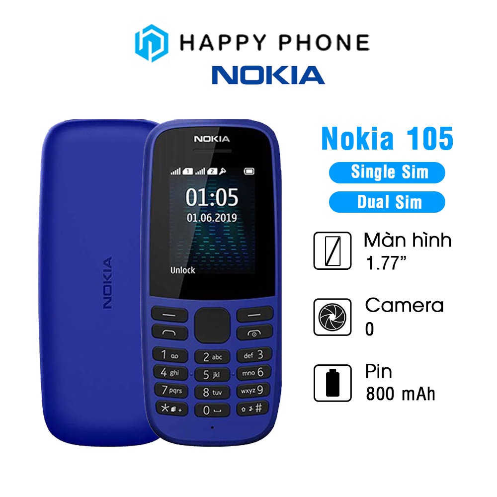 Điện thoại Nokia 105 - Hàng chính hãng, nguyên seal mới 100%