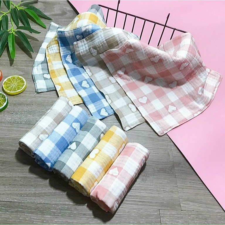 Khăn sữa Wooyi 4 lớp cotton mềm mịn cho bé (Set 5)