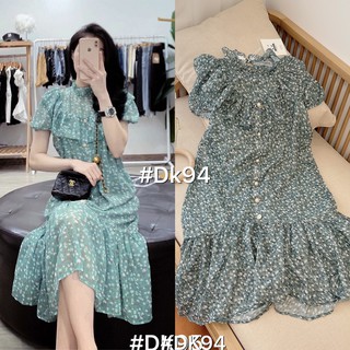 Váy suông đuôi cá hoa xanh cực xinh siêu hot dk94