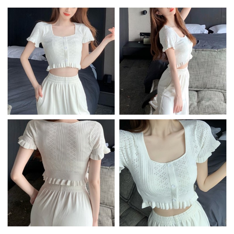 Áo Lửng Ngắn Tay Phong Cách Trẻ Trung Quyến Rũ Dành Cho Nữ