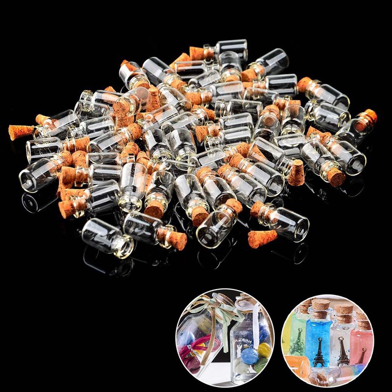 Set 10 Lọ Điều Ước Thủy Tinh Rỗng 0.5ml Mini Có Nút Bần