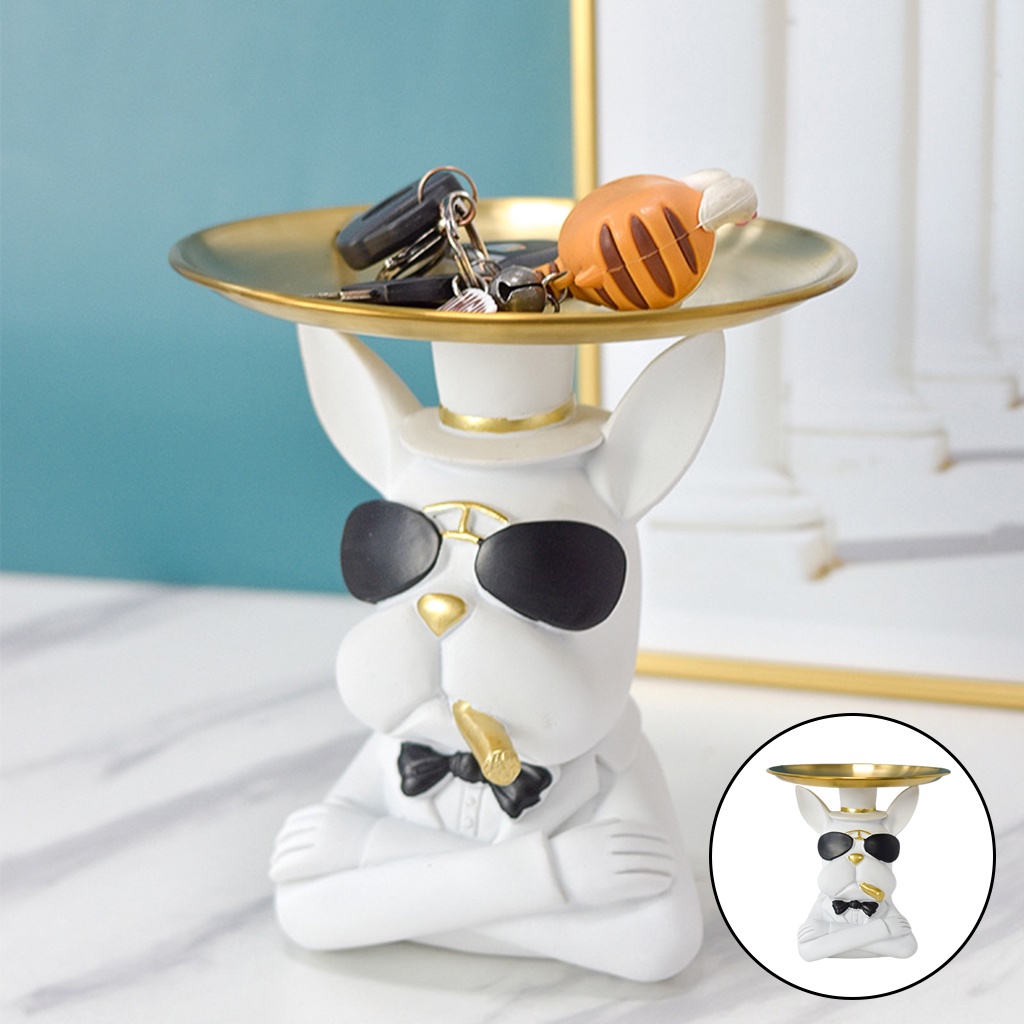 Tượng Mát Để Bàn Đồ lặt vặt Hộp Đựng Chó Thú Khay Trang Trí Nhà Cửa