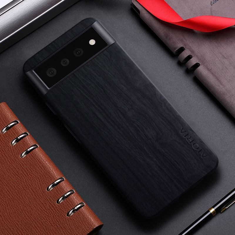 Ốp Bao Da Điện Thoại pu Họa Tiết Vân Gỗ Gọn Nhẹ Đơn Giản Cho google pixel 6 pro 6a 5g Ốp