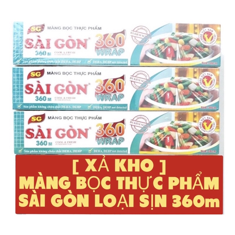 MÀNG BỌC THỰC PHẨM 360m HÀNG SÀI GÒN LOẠI 1.ĐÃ QUA KHÂU TIỆT TRÙNG