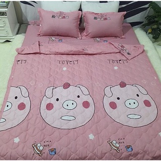 Sét 5 Món Ga Gối Cotton Poly Hello Kitty