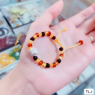 Vòng hổ phách úc mix con giáp cho bé