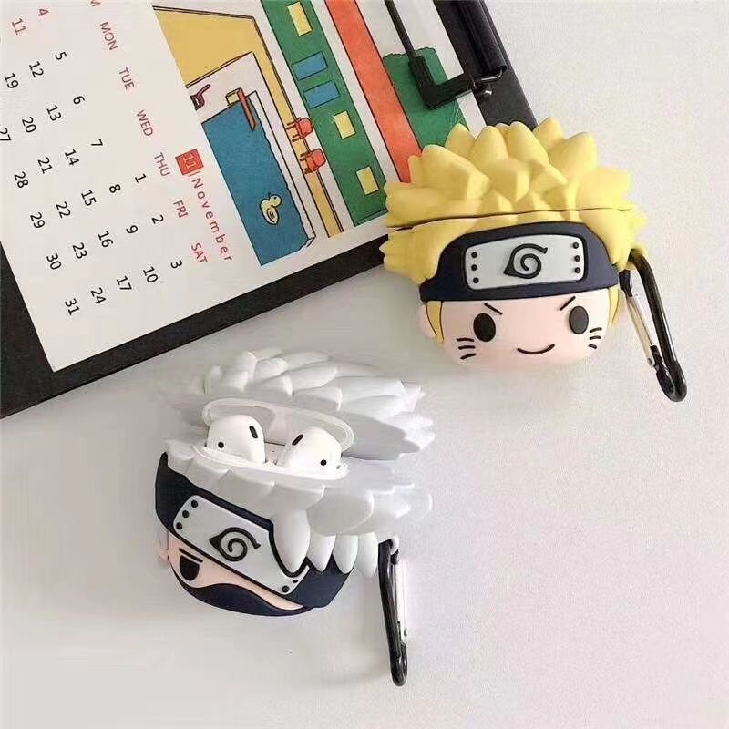 Vỏ Bảo Vệ Hộp Sạc Tai Nghe Bluetooth Không Dây Airpods 1 2 pro 3 2021 gen3 Bằng Silicon tpu Mềm Hình Naruto 3D Chống Rơi