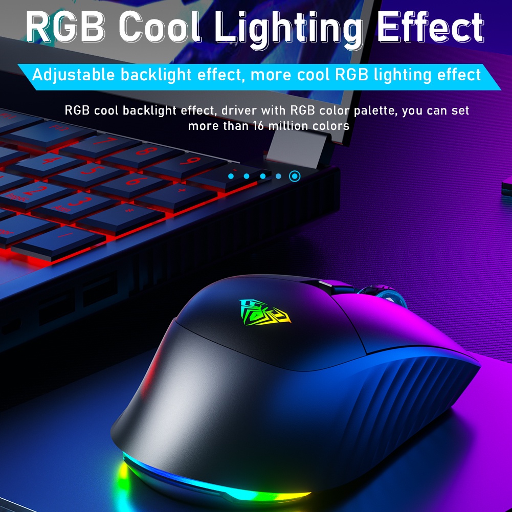 Chuột máy tính AULA SC520 RGB hai chế độ không dây 2.4G/ có dây Type C 10000 DPI dành cho chơi game