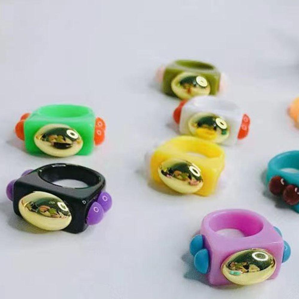 VANES1 Nhẫn Thời Trang Bằng Nhựa Resin Hình Oval / Chữ Nhật Bản Phong Cách Mới 2021 Cho Nam