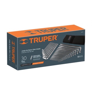 Bộ lục giác 30 chi tiết hệ mét và hệ inch truper all-30 - 15562, được làm bằng thép vanadi chrome, lớp phủ satin