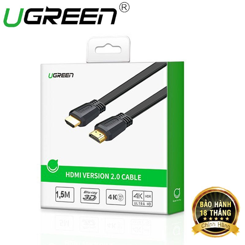 Cáp HDMI 2.0 dẹt Ugreen 50819 dài 1.5m hỗ trợ 4K - HapuShop