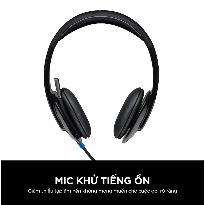 Tai nghe có dây Logitech H540 - Mic giảm ồn, điều khiển trên tai, kết nối USB-A