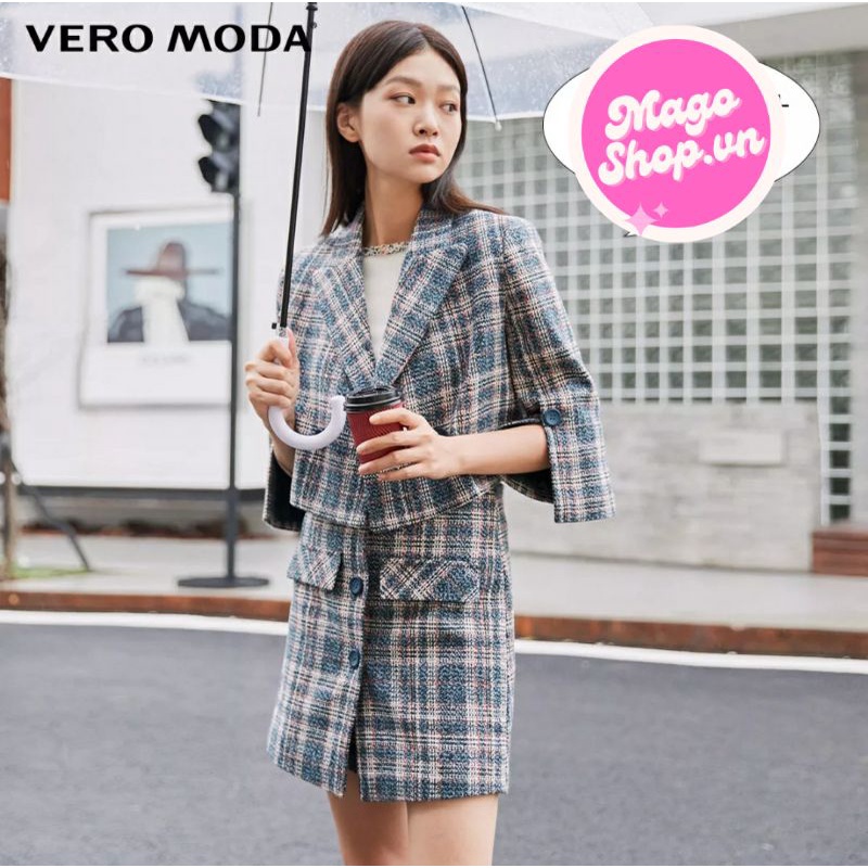 [Size M] Vero Moda Áo khoác blazer cổ vest dáng croptop tay cách điệu | BigBuy360 - bigbuy360.vn