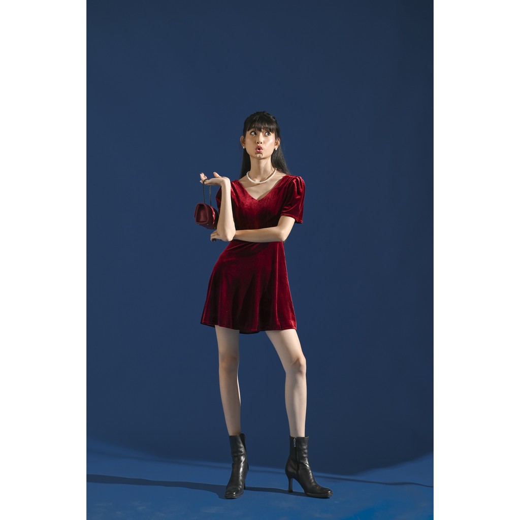 [ Miều ] Đầm nhung cổ V Carolyn Dress
