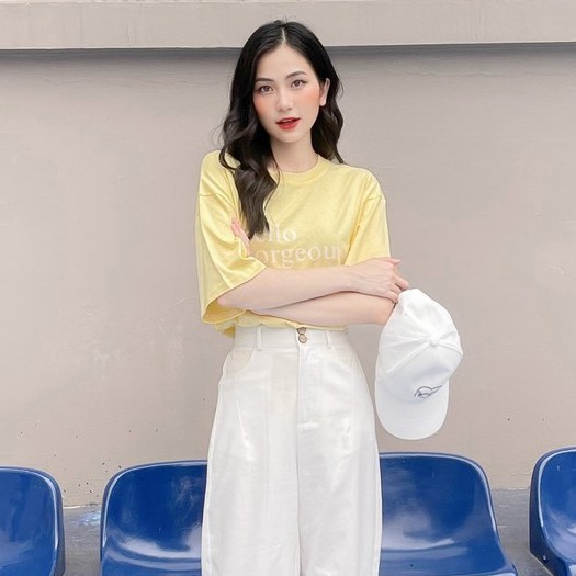 [HÀNG CÓ SẴN] Áo phông nữ in chữ Hello gorgeous tông màu style Hàn Quốc ABS21H_106.029  (ẢNH THẬT)