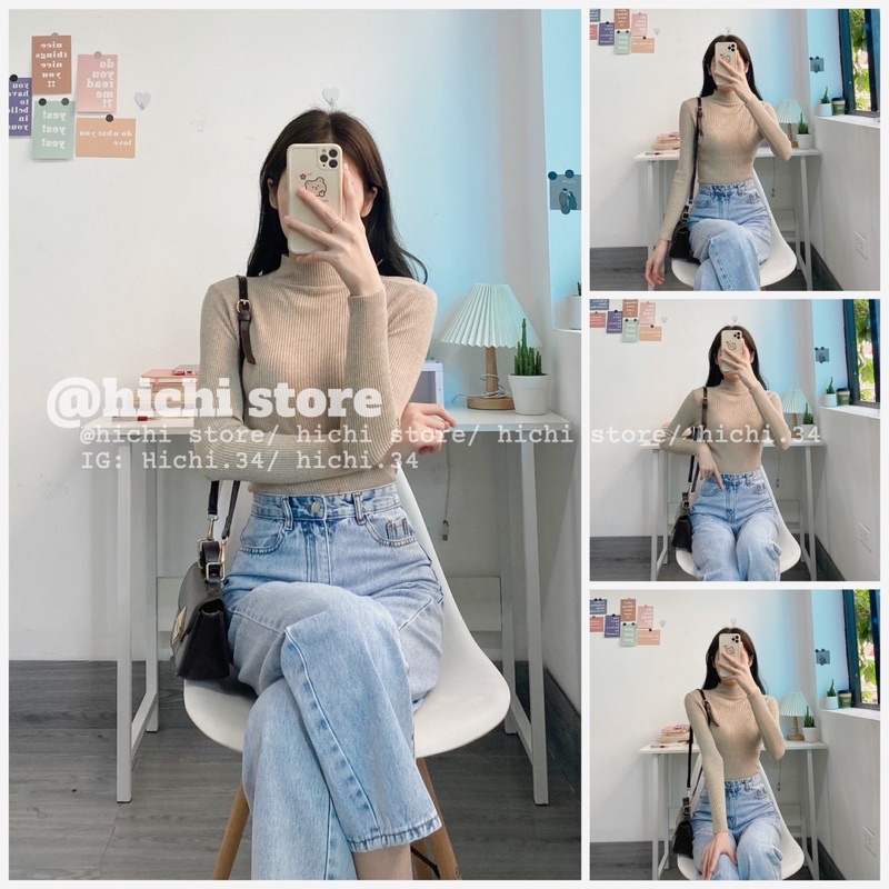 áo giữ nhiệt len body cổ 3 phân ảnh thật video chất len tăm xịn hichi | BigBuy360 - bigbuy360.vn