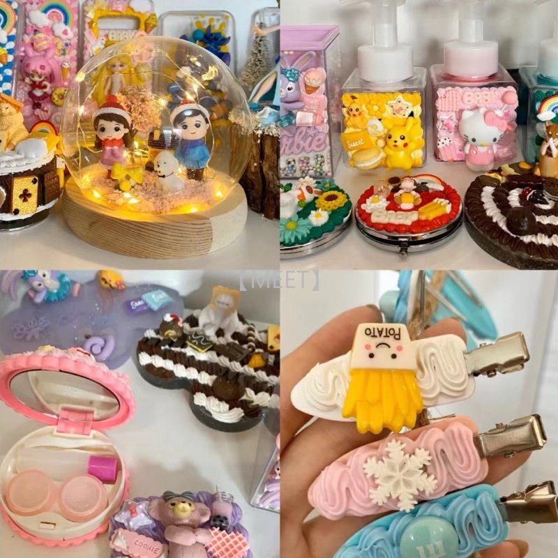 Keo Dán Trang Trí Ốp Điện Thoại / Kem / Đất Sét diy Hai Màu 50g