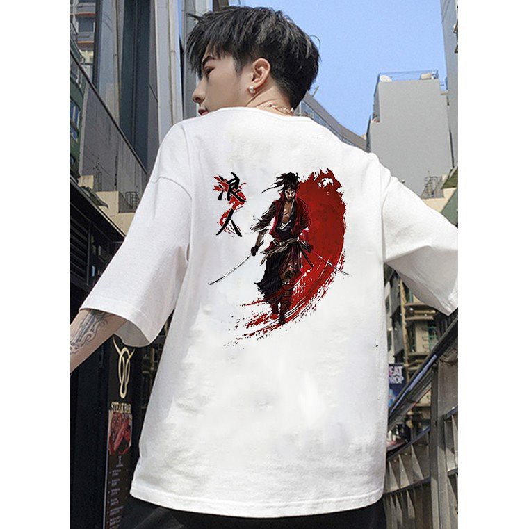 Áo thun unisex độc lạ Samurai form rộng vải dày mịn 2019T1811