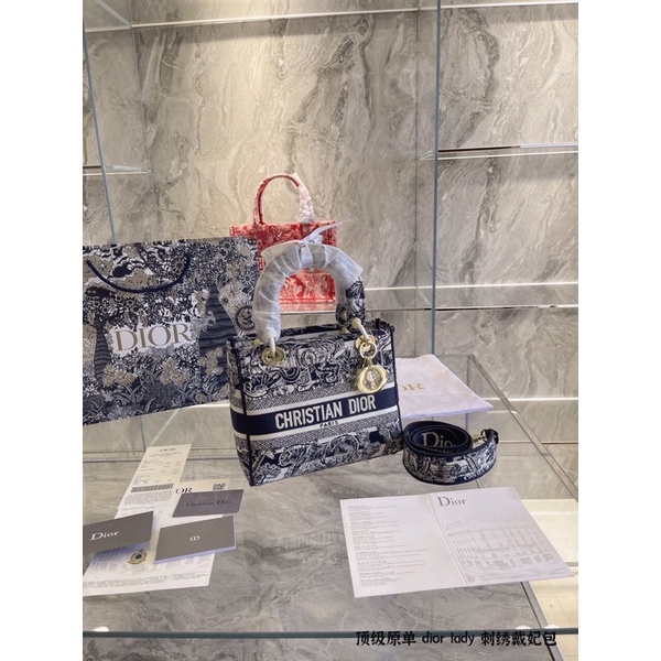 Túi xách Diỏr d lite sz 24 hàng super vip thêu toàn bộ