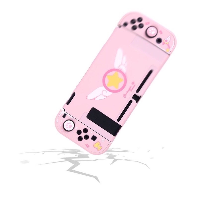 Bộ ốp lưng + case Joy-Con + cường lực có viền cao cấp chủ đề Cardcaptor Sakura cho Nintendo Switch