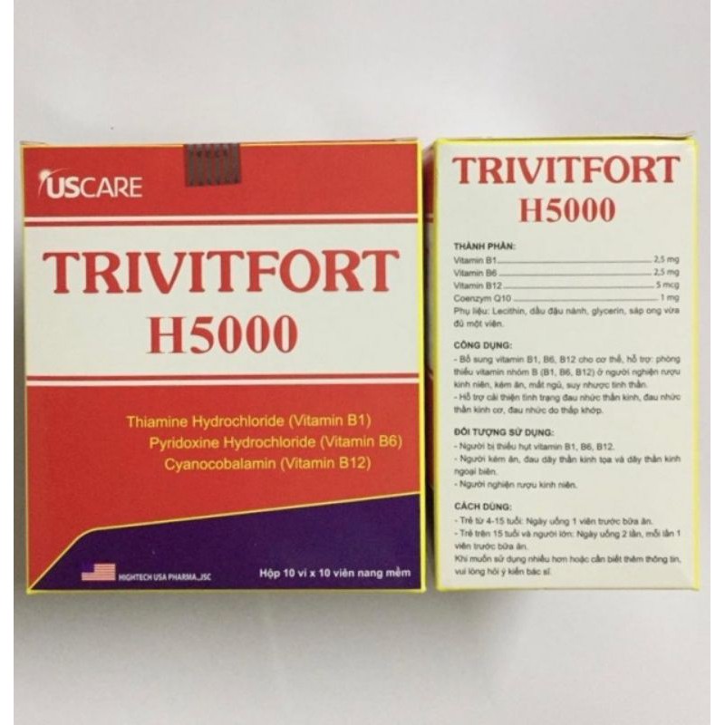 Bổ sung vitamin B1, B6, B12 cho cơ thể TRIVITFORT H5000