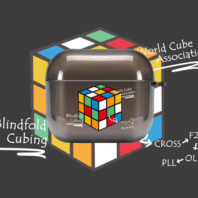 Vỏ Bảo Vệ Hộp Sạc Tai Nghe Bluetooth Không Dây AirPods 1 2 pro 3 2021 gen3 pro 2 2022 Bằng Tpu Mềm Họa Tiết Khối Rubik Sáng Tạo