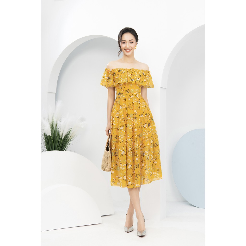 Đầm dự tiệc LUPERI LFV3179 đầm hoa nhí thiết kế sang trọng chất voan cao cấp đi chơi, dạo phố