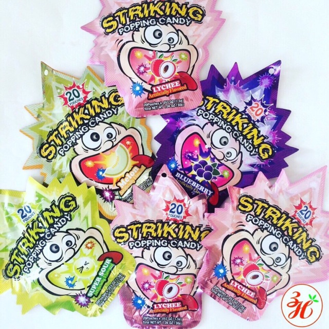 Combo 3 túi kẹo nổ striking date T12/2020 Hong Kong