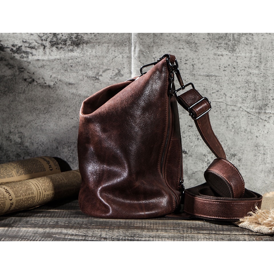 Túi da đeo chéo ngực thời trang cho nam