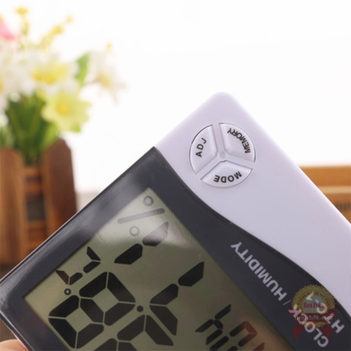Đồng hồ nhiệt kế đo độ ẩm màn hình LCD Tempera vạn năng để bàn học làm việc HTC 1