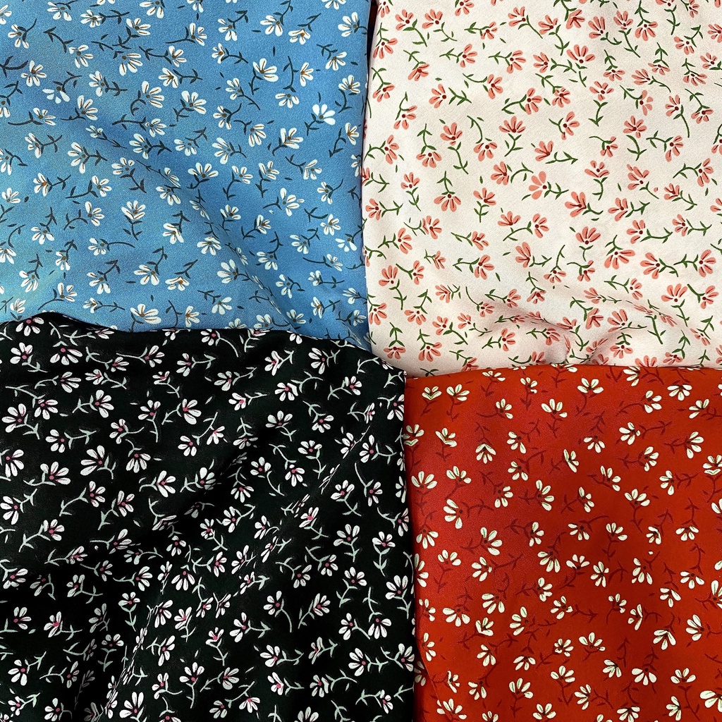In vải loại cao cấp, in bông hoa tan nhỏ, được dùng để làm áo phụ nữ Vải voan