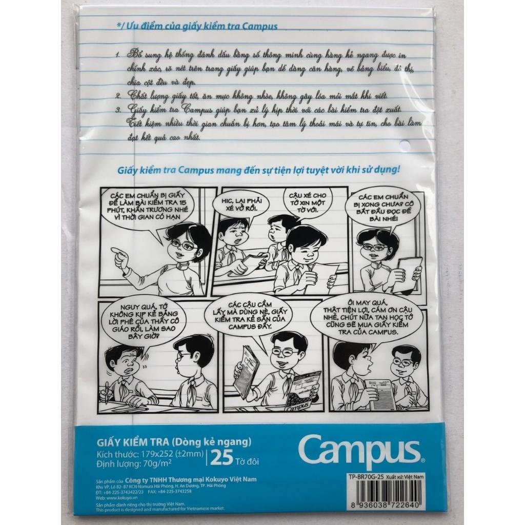 Giấy Kiểm Tra Cấp 2 Campus – Dòng Kẻ Ngang 7mm