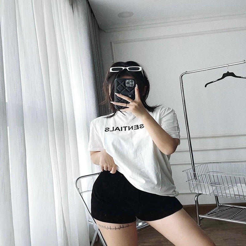 Áo thun nữ phông in chữ ESSEN from dấu quần chất cotton 4 chiều