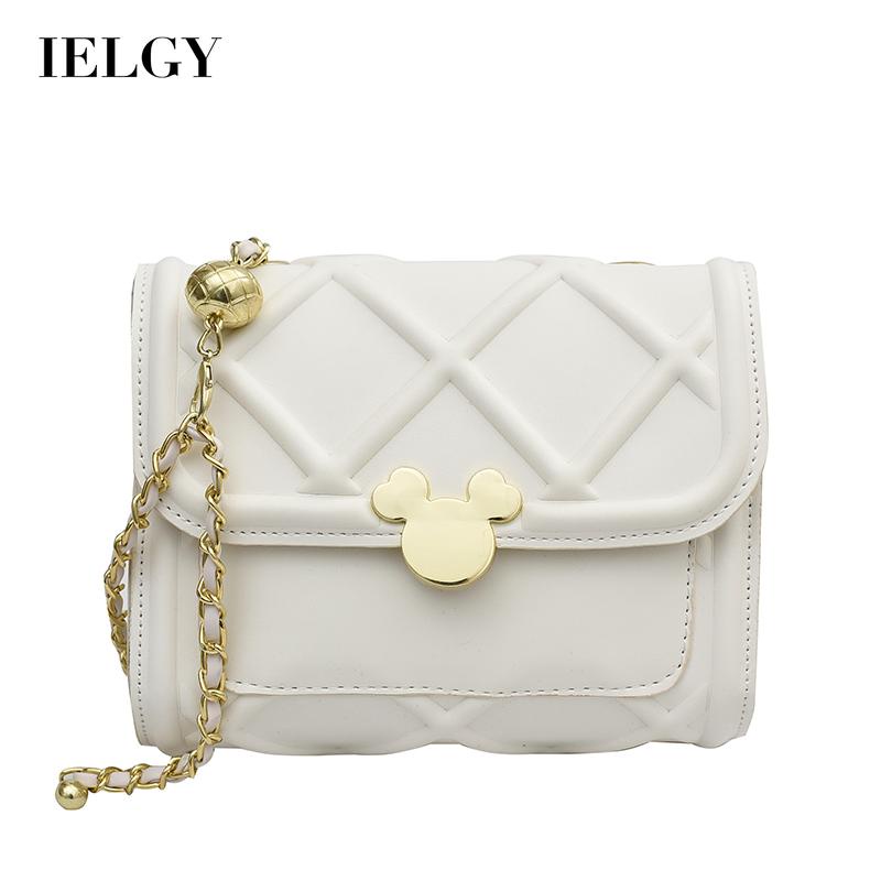 Túi đeo chéo vai IELGY thiết kế chi tiết hình thoi với dây quai xích