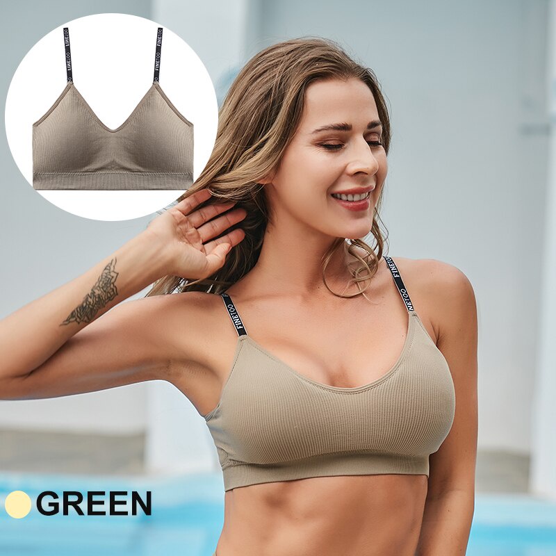 Áo Lót Thể Thao Không Đường May In Chữ Gợi Cảm Dành Cho Nữ