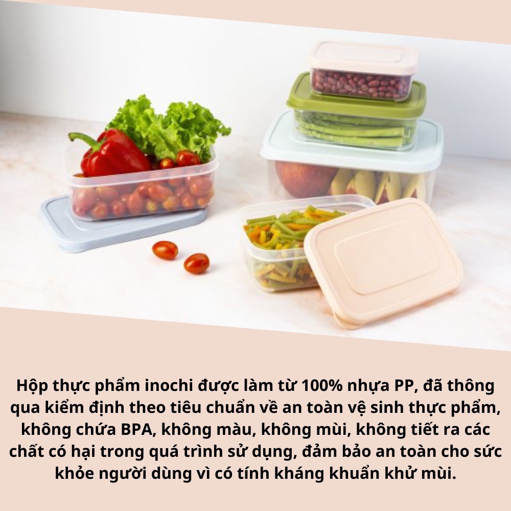 Bộ Hộp Đựng Thực Phẩm Hokkaido INOCHI - Hộp Bảo Quản Thức Ăn Để Tủ Lạnh, Dùng Được Trong Lò Vi Sóng