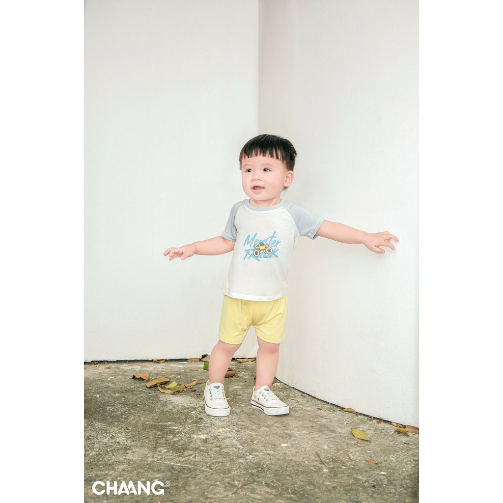 CHAANG cộc tay cho bé chaang chất cotton, quần đùi  hè cực mát, đồ bộ mẫu mới cho bé 6-36 tháng