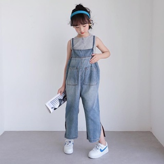 Set Áo Quần Yếm Denim Thời Trang Mùa Hè Mới 2022 Cho Bé Gái