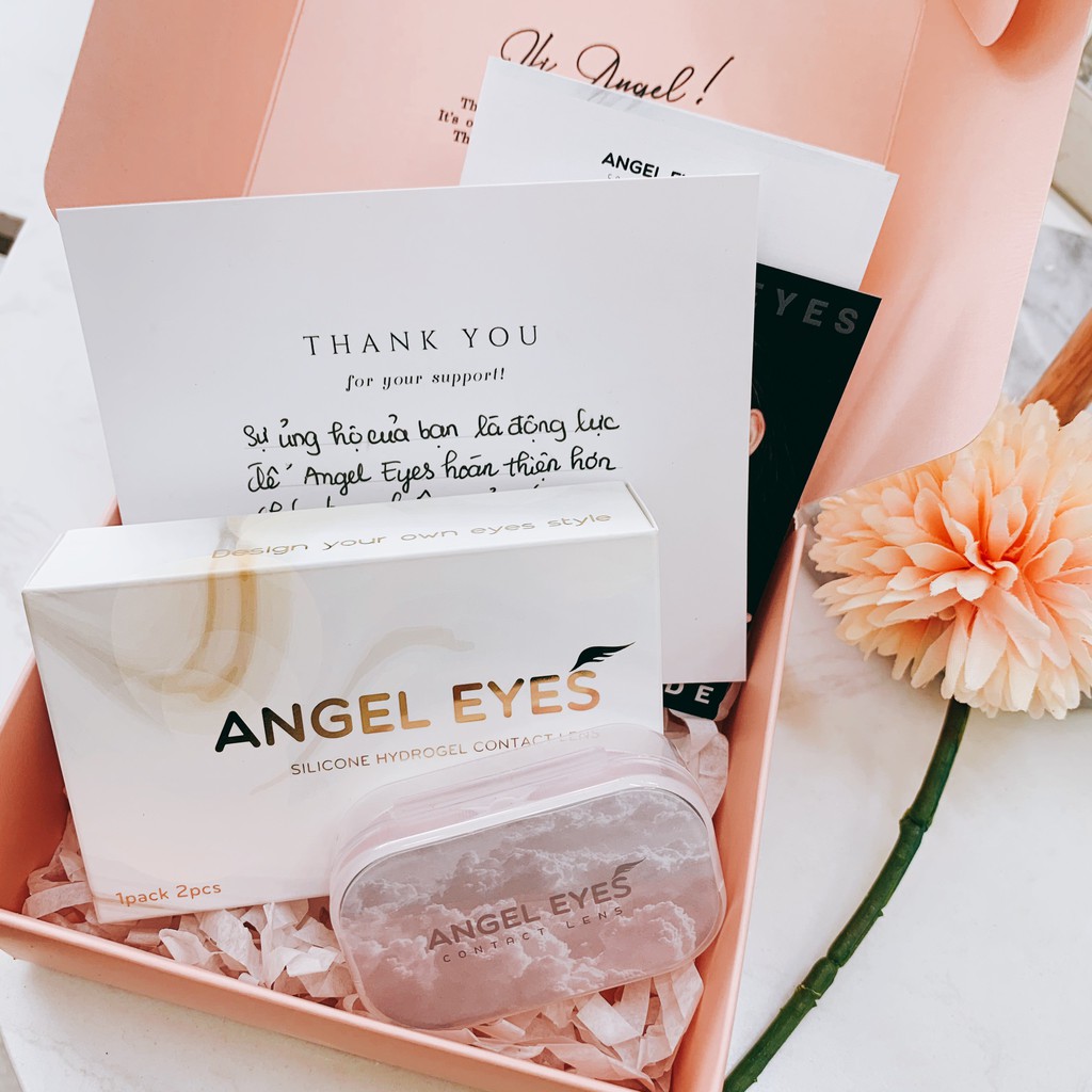 Lens xám tự nhiên Angel Eyes Rebel chất liệu Silicone Hydrogel Gdia 13.5mm có độ từ 0-6