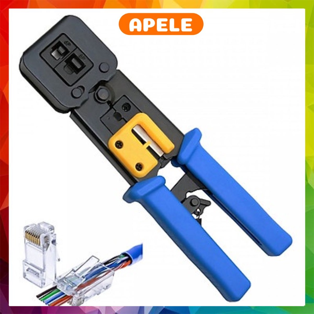 Kìm bấm mạng đa năng BS vàng đen kìm xuyên thấu kìm mạng xanh [chohanoi102 Shop] APELE