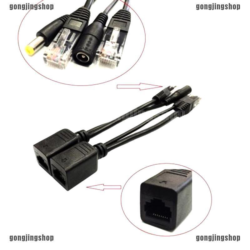 ❀GIÁ RẺ❀Power Over Ethernet Passive PoE Adapter Injector + Splitter Kit PoE Cable Black