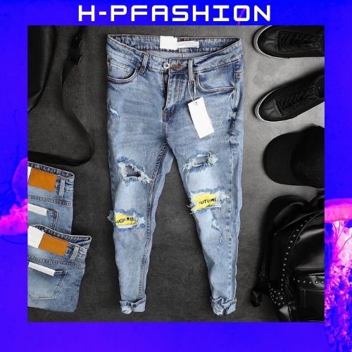 Quần Jean Nam Rách Màu Xanh 🔵 𝐅𝐑𝐄𝐄 𝐒𝐇𝐈𝐏 🔵 Quần Bò Nam Co Giãn Thời Trang Hpfashion - Qjnhp021