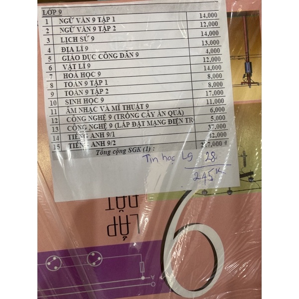 SGK Lớp 9 (kèm bìa bao)