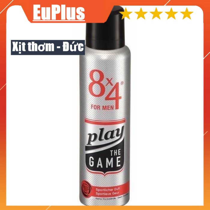 Xịt khử mùi cơ thể 8x4 cho nam của Đức 150ml - play the game
