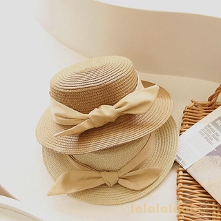 LAA6-Girl’s Wide Brim Straw Hat with Windproof Rope Fashion Bandage Bow Sun Hat,Summer Beach Hat