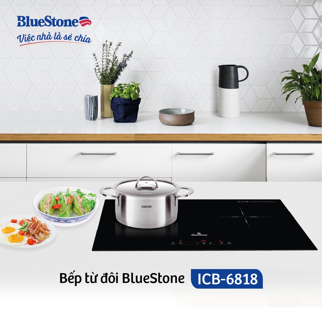 Bếp Từ Đôi Lắp Âm Bluestone ICB-6818, Công Suất 4000W, 2 Vùng Nấu, Bảo Hành Chính Hãng 2 Năm