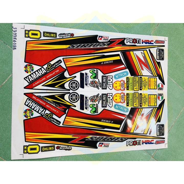 ( Quí khách vui lòng mang ra tiệm cho thợ dán ) Tem SIRIUS SPARK Z ĐỎ ĐEN